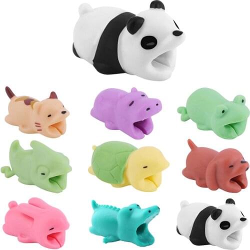 Cute Bite Cartoon Animal Cable Protector Cord Wire Protection Mini Cover Charging Cable Winder Protector New for Smart Phone