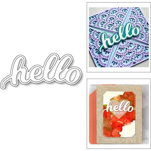 Layered Hello Art Word Hot 2020 Christmas New Metal Cutting Dies Foil For DIY Scrapbooking Paper and Card Making Craft No Stamps