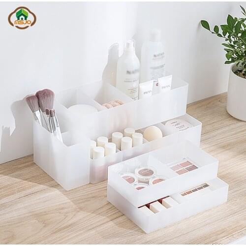 Msjo Organizer For Drawer Makeup Storage Box Plastic Sundries Makeup Organizer Container Nail Casket Holder Desktop Storage Case