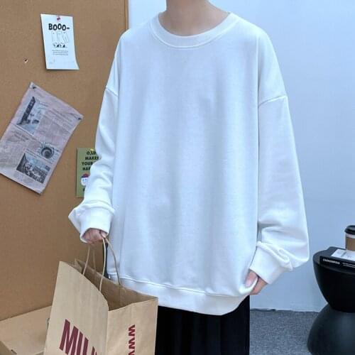 Spring Autumn Men Solid Color Sweatshirts Male Oversized Hoodies Streetwear Baggy Hooded Sweatshirts Casual Loose Basic Hoodies