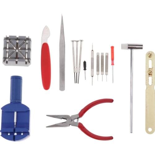 16pcs Watch Repair Kit Watchmaker Back Case Opener Strap Link Pin Remover