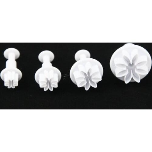 Set of 4pcs Daisy/Marguerite Plunger Cutter cake decorating fondant plunger embossing tool