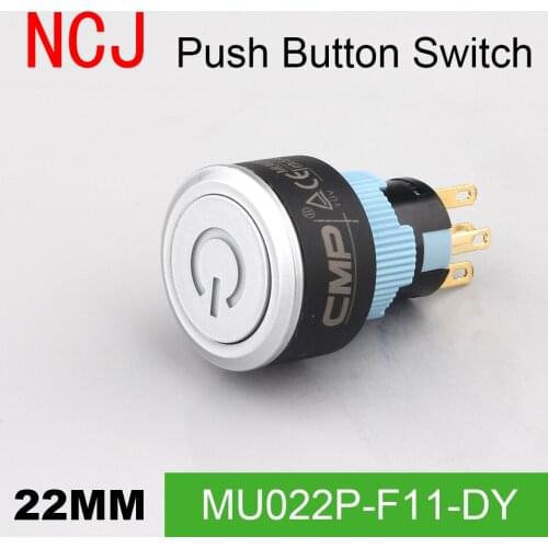 NCJ 22mm PC Push Button Switch IP67 Maintained Alternate & Momentary push button switch with LED lamp 5A