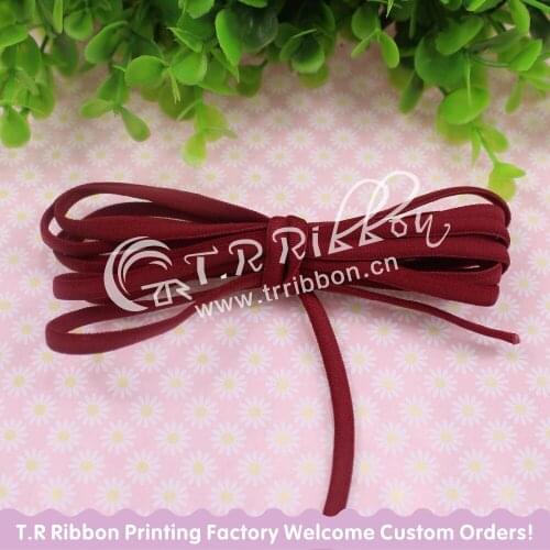 New Skinny Ribbon! 5mm Tiny Elastic Nylon Thread 100 yards/roll #92108 wine color