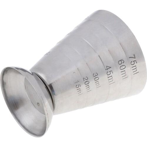 New 75ml Metal Measure Cup Drink Tool w/ml/oz Shot Ounce Jigger Bar Mixed Cocktail Beaker 0.5-2.5oz/ 15-75ml/1-5Tbsp Wholesale