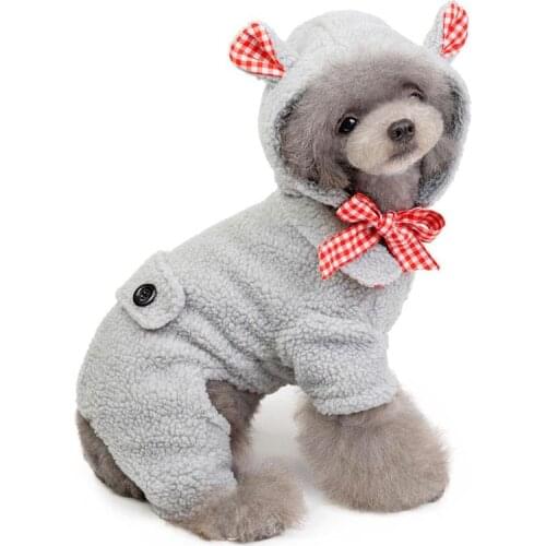 New Fashion Dog Jumpsuits Hit Color Pet Dog Cat Clothes Winter Warm Cotton Coat Outfit Puppy Kitten Hoodies Costume