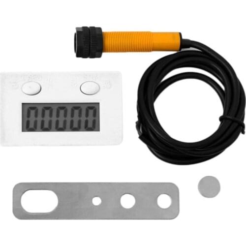 New 5-digit Digital Punch Electronic Counter Magnetic Inductive LCD Display Proximity Switch Round Powerful Magnet TT-5J