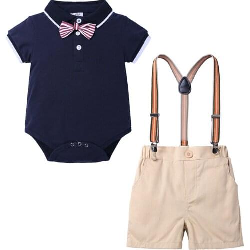 Baby Clothes Boy Cute Baby Boy Suspender Outfit Set Boys Birthday Clothes for Photo Shoot Fashion Toddler Boy Gentleman Clothes