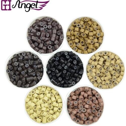 Wholesale 50000pcs/lot 2.0mm Silicone Micro Rings Tubes Microlink Hair Beads for Dreadlocks Feather Hair Extensions Tools kits