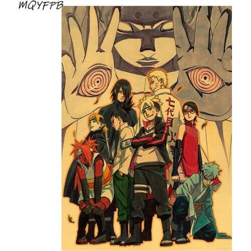 Japanese Anime Kraft Paper Poster Home Room Decoration Bedroom wall art Painting Core 50.5x35cm