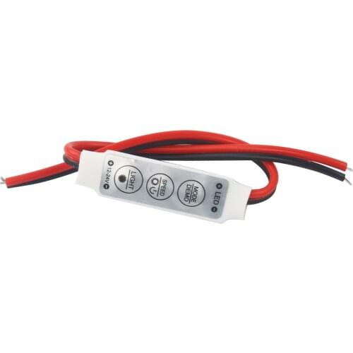 DC 12-24V 6A Mini 3 keys Led Dimmer Controller Switch Inline for 3528 5050 5630 Single Color LED Strip fita led Light