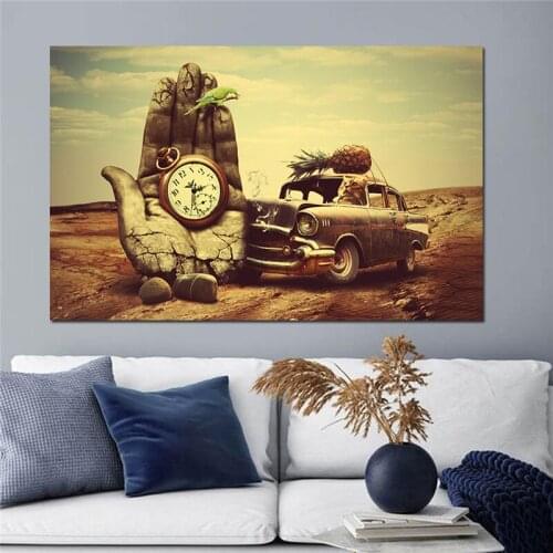 Retro Car and Hands Art Wall Picture Poster Print Dropshipping Canvas Painting Wall Decor for Bedroom Cuadros Decor Frameless