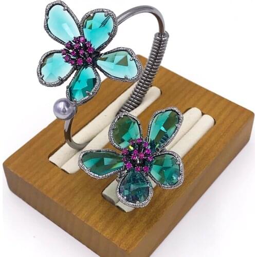 Jankelly Luxury roundshape Bangle Ring Sets Fashion Dubai Bridal Jewelry Sets For Women Wedding brincos para as mulheres