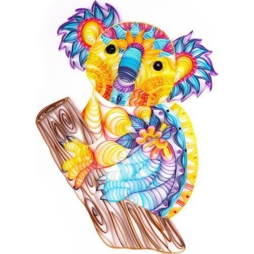 UNIQUILLING Koala Quilling Paper Paintings Home Wall Art Decor DIY Quilling Paper Crafts Gifts DIY Quilling Paper Tools Kits