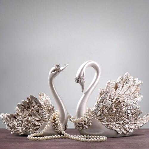 Nordic Resin Swan Home Decoration Living Room TV Wine Cabinet Decoration Resin Crafts Home Decoration Wedding Gift accessories