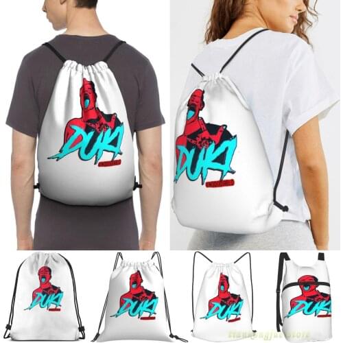 Unisex Drawstring Bags Duki - #Mododiablo Women Drawstring Backpacks Men Outdoor Travel Backpacks Training Fitness Bag