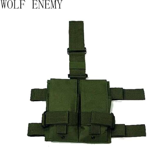 Tactical Military Army Airsoft M4 5.56 Double Leg Magazine Pouch Woodland Camo TAN Black CP OD