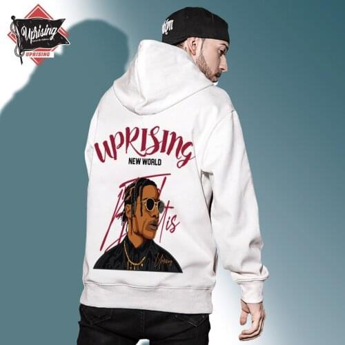 UPRISING Hoodie TEE Rap music Street dance TOP Hip hop Loose Round neck long sleeve Human head Hoodie Streetwear