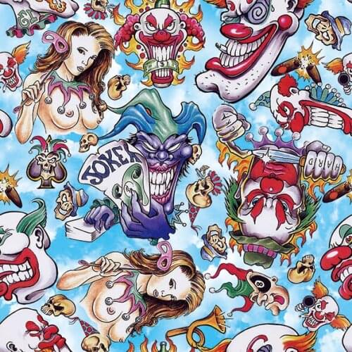 TSAUTOP Size 0.5m x 20m water transfer printing film hydrographic film sticker SKULL WDF034