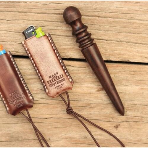 Windproof Cigarette Lighter Gift Bag Small Box Case For one-time Lighter Super Match Genuine Leather Cover Men Box Holder