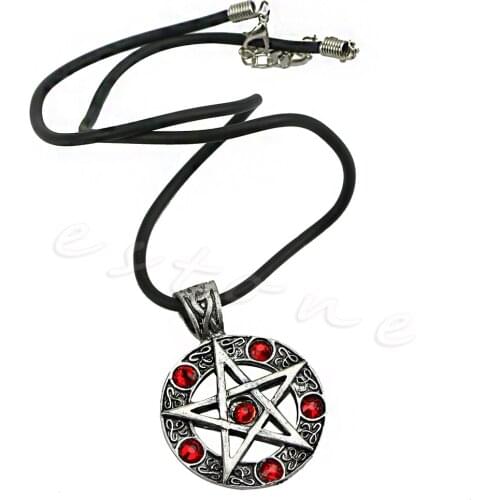 1Pc Fashion Invert Pentacle Pentagram Star Pewter Pendant Cosplay Necklace New