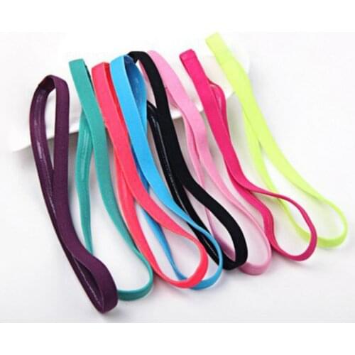 1 PC Candy Color Women Men Yoga Hair Bands Sports Headband Girls Blue Sport Anti-slip Elastic Rubber Sweatband Football Running