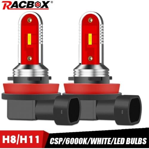 2 Pcs H8 H11 Car Led Fog Light LED Bulbs DRL Car Driving Light 12-24V 10W 6000K White Fog Light