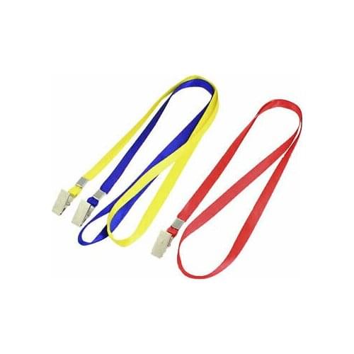 3 Pcs Blue Yellow Red Nylon Neck Strap String Clip Working Card Lanyard 16.1"