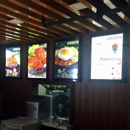4PCS 60X90CM Aluminum Snap Frame LED Lighted Up Menu Poster Light Box Signs for Restaurant/Fast Food Store