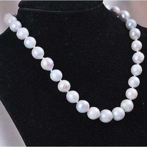 7-8mm Genuine Natural South Classic Baroque White Akoya Pearl Necklace 18"