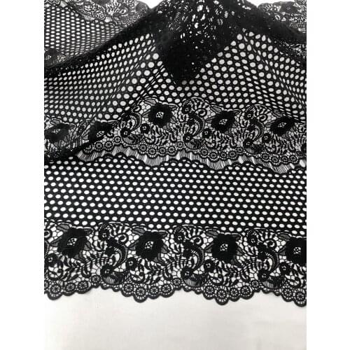 African Lace Fabric 2021 High Quality Lace Water Soluble Embroidered Fashion Soft Black Lace Fabric 5 Yards