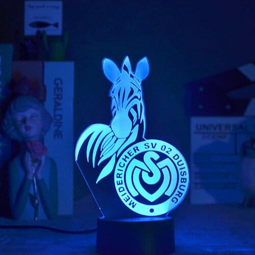 MSV Duisburg 3D Acrylic Nightlight Football Club Fans Players Event Prize Souvenir Gift 7 Color Changing LED Touch Sensor Lights