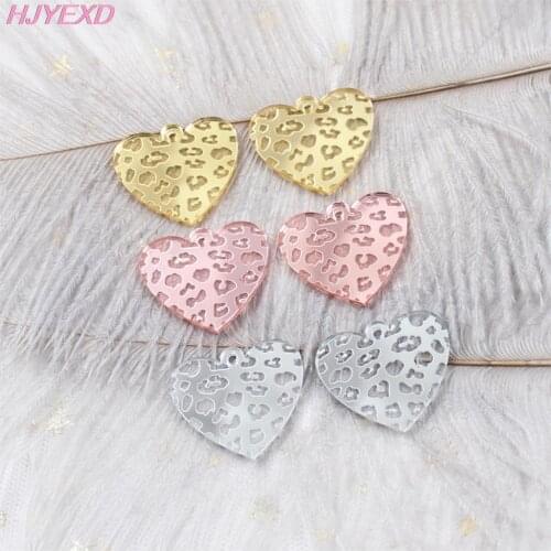10pcs/lot) AC1526 30mm Heart For Earrings Lip Etched Acrylic Heart Jewelry Accessories