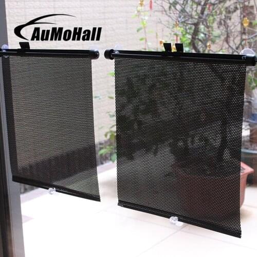 AuMoHall 1Pair 36cm Retractable Car Curtains Sun Block for Rear Side Window