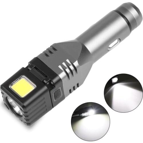 Car Accessories Repair Tool Lamp Magnet Work Light Portable Car Charger Auto Vehicle Charging XPG+COB Flashlight Safety Hammer