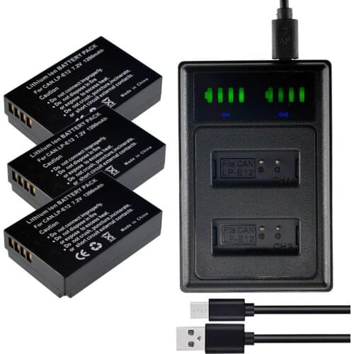 Battery for Canon PowerShot SX70 HS EOS M Mirrorless Digital Camera + LED USB Charger