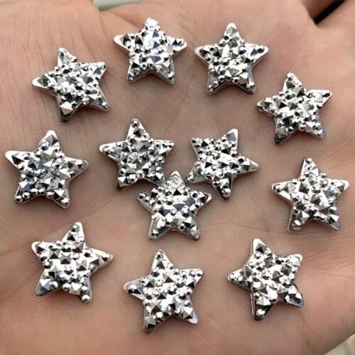 DIY 15mm Cute Glitter Five Star for Hair Bow Center, Crafts Making, Phone Decoration, Scrapbooking. 200pcs -S391*4