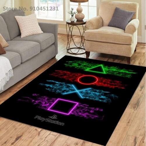 Playstation Button Gamer Carpet for Living Room 3d Entrance Hall Furniture Floor Mat Bath Anime Area Rug Teenager Bedroom Decor