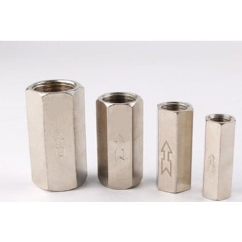 1/8" 1/4" 3/8" 1/2" BSPP Female Full Ports Air Check Gas Oil Water Valve One Way Non Return Nickel-Plated Brass Valve