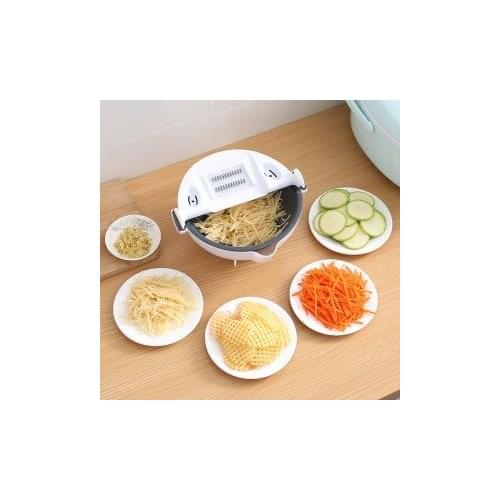 Multifunctional vegetable cutter potato shredder kitchen household washing basket slicer wire radish grater