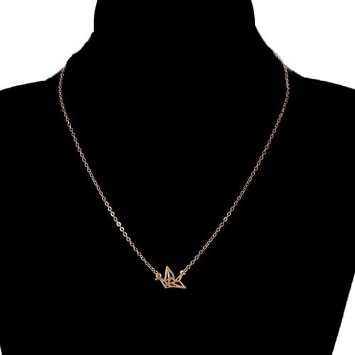 Trendy Gold Silver Color Peace Bird Necklace Pendant For Women Personality Simple Handmade Animal Short Choker Necklace Jewelry