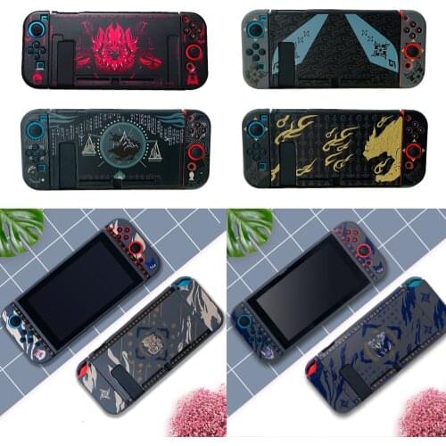 Soft TPU Skin Protective Case for Monster Hunter RISE Nintendo Switch NS Console Joy-Con Protection Back Housing Shell Cover