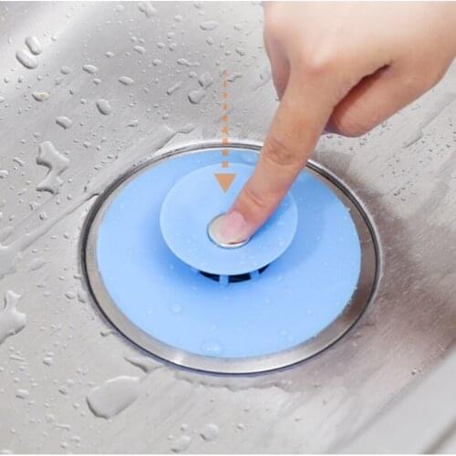 Push-Type UFO Floor Drain, Deodorant Silica Gel, Double Water Tank, Anti-Blocking Floor Drain, Round Filter Floor Drain Cover