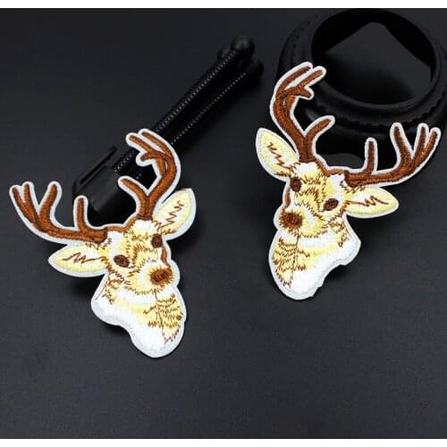 Clothes Animal Patches Iron on Embroidery Cropped Stickers Applique for Jacket Backpack Deer Badges