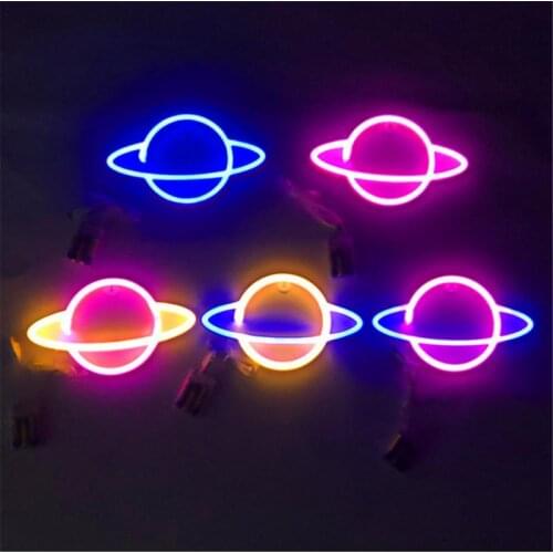 Bar Neon Led Lights Sign Planet Flash Home Decor Crafts Party Wall Hanging Decor For Xmas Shop Window Art USB Or Battery Powered