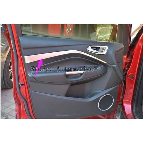 Stainless steel inside DOOR mouldinds stripes cover 4pcs For ford Escape2013 2014 2015