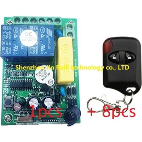 New AC220V 2CH RF Wireless Remote Control System teleswitch 8 cats eye ransmitter and 1 receiver universal gate remote control