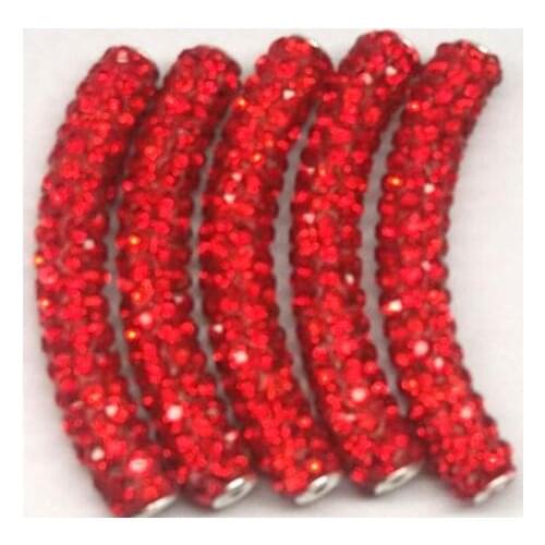 Fh45ot black white red mixed multi color long bending tube beads Wholesale DIY bead jewelry bracelet crystal