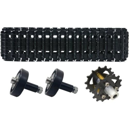 One Set of Track/Caterpillar Metal Driving Wheel with Plastic Bearing Wheel,Plastic Cement Wheel,For RC Tank Car,DIY Robot