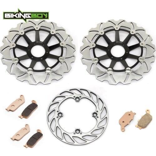 BIKINGBOY Front Rear Brake Discs Disks Rotors + Pads For Honda Hornet CB 600 F 00 01 02 03 04 05 06 CB600F S2 2000-2004 Full Set